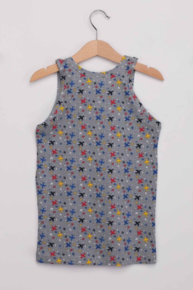 Tutku Boy Patterned Elastane Undershirt | Grey