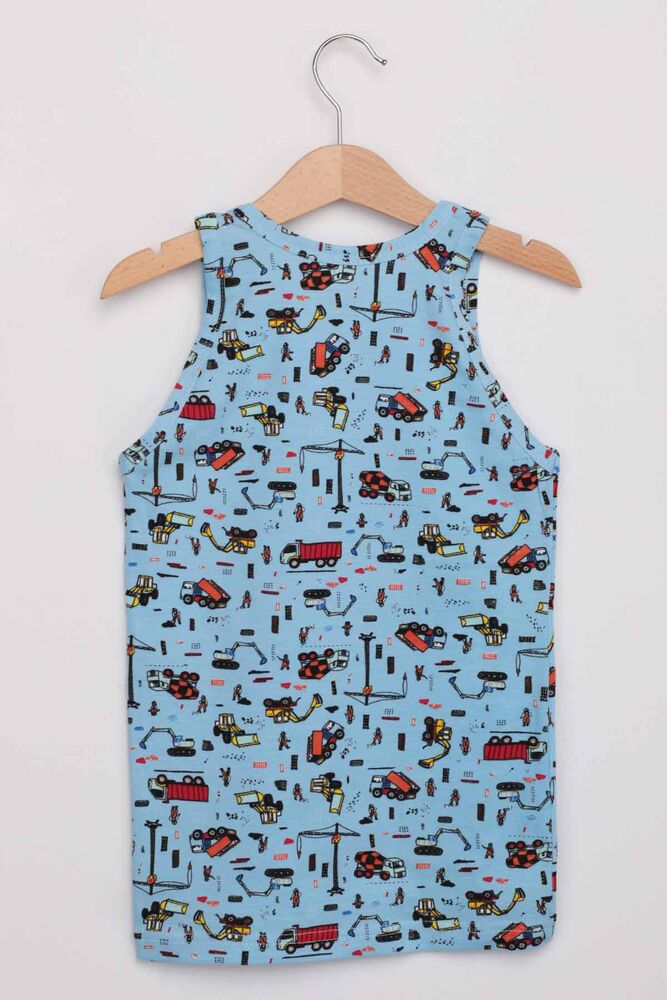 Tutku Boy Patterned Elastane Undershirt | Blue