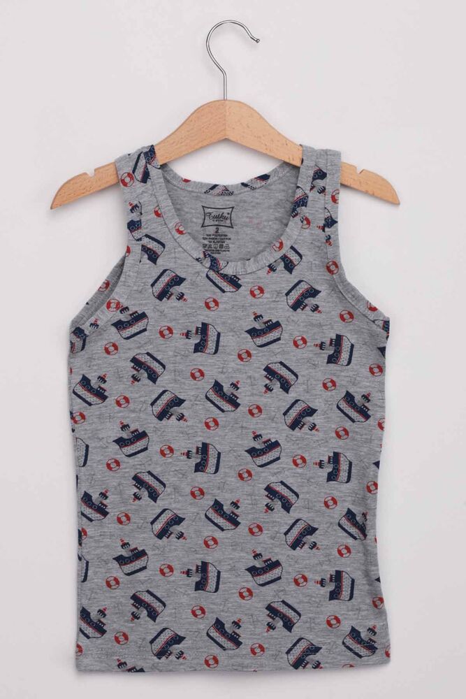 Tutku Boy Patterned Elastane Undershirt | Grey