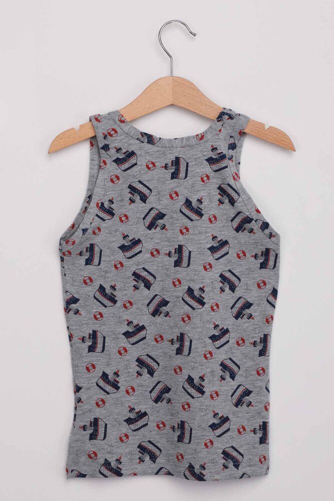 Tutku Boy Patterned Elastane Undershirt | Grey