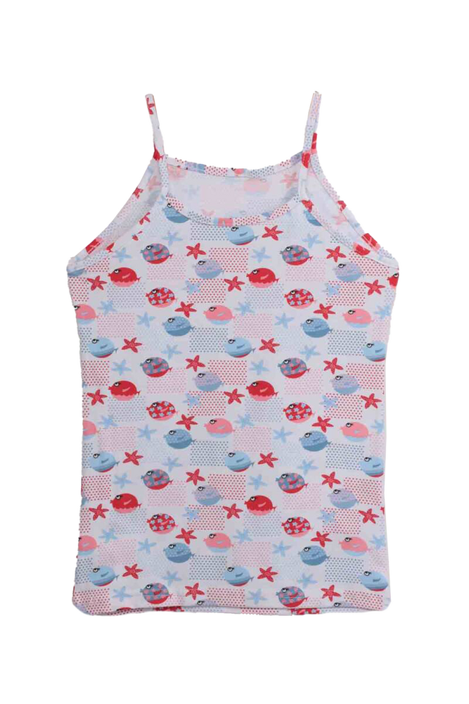Tutku Elestan Rope Strap Fish Pattern Girl Undershirt | Red