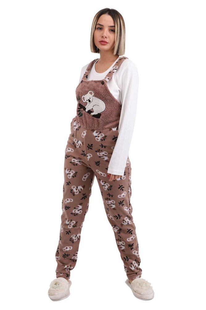Arcan Koala Patterned Fleece Overalls 1805-2 | Brown