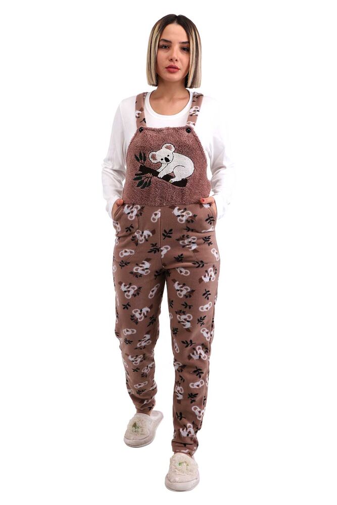 Arcan Koala Patterned Fleece Overalls 1805-2 | Brown
