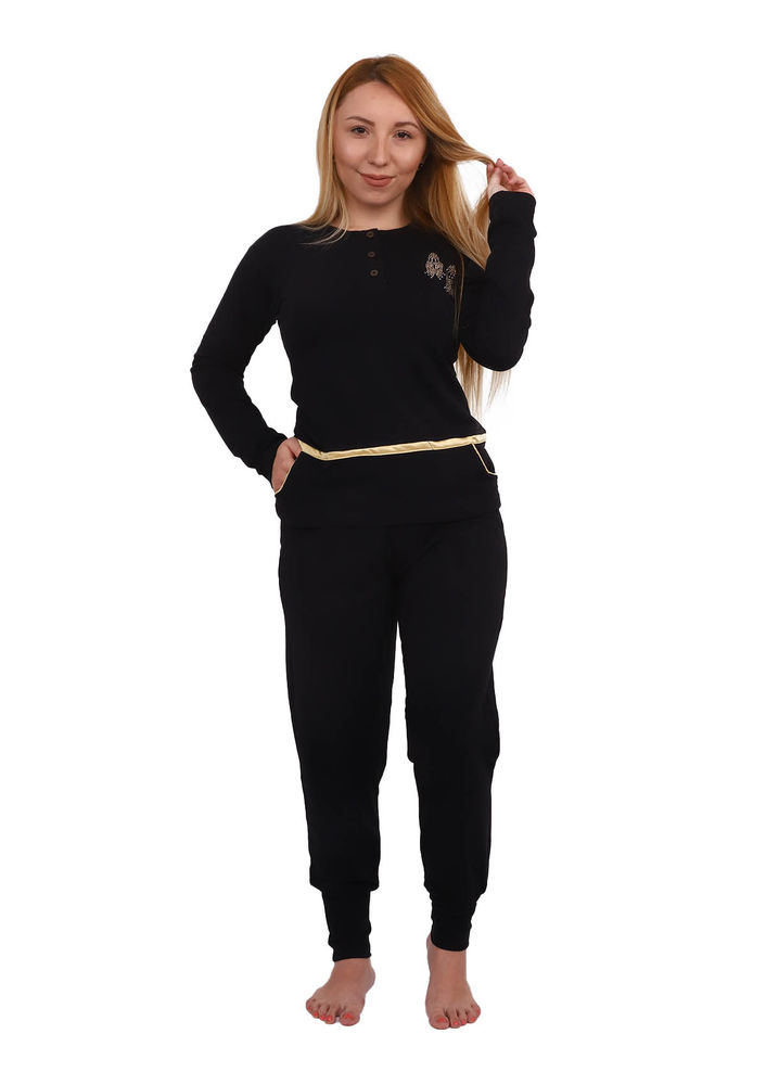 Fapi Slim Fit Pajamas Set 7310 | Black