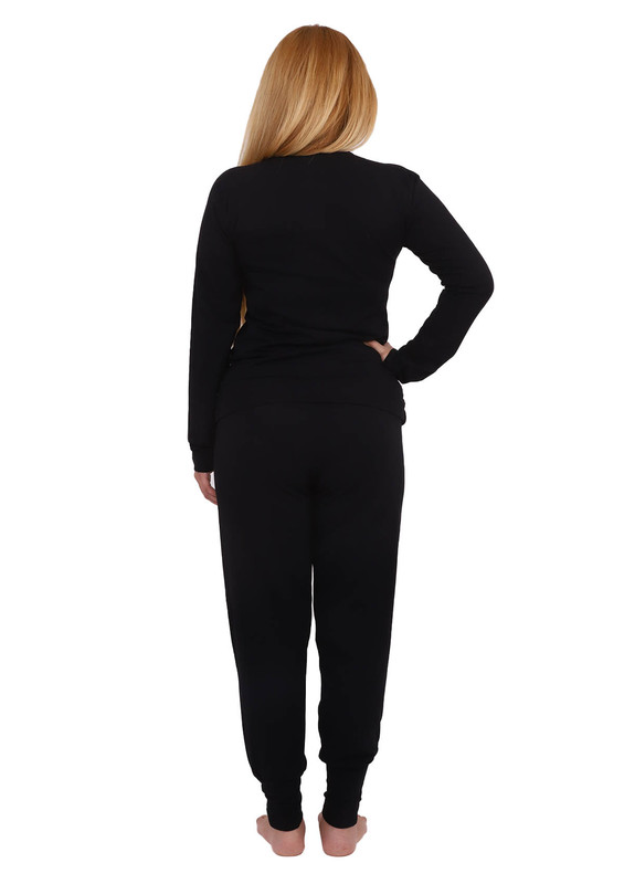 Fapi Slim Fit Pajamas Set 7310 | Black - Thumbnail