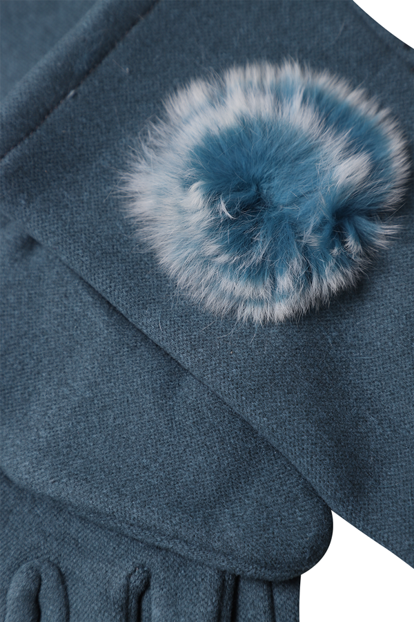 Kadın Ponponlu Eldiven | Petrol Kadın Ponponlu Eldiven | Petrol