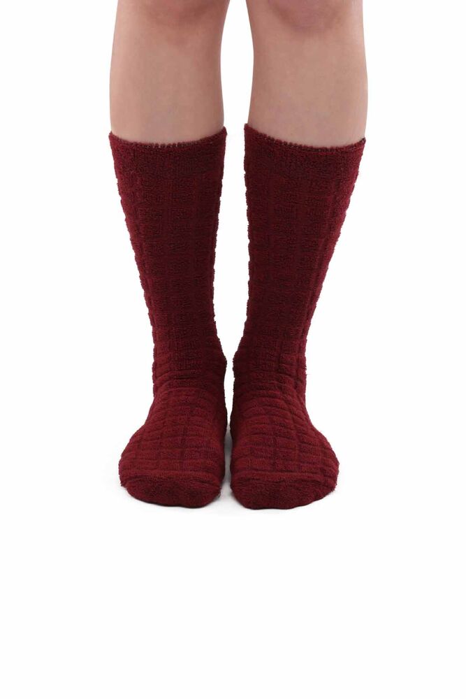Woman Inverted Towel Socks 212 | Bordeaux
