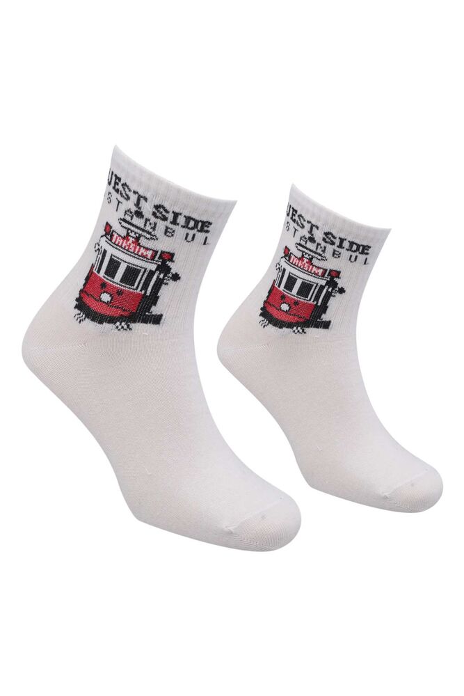 Patterned Woman Short Socks 1905 | White
