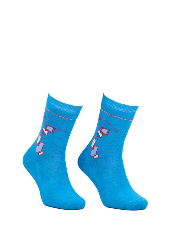 Modemo - Geometric Printed Woman Socks 2050 | Blue