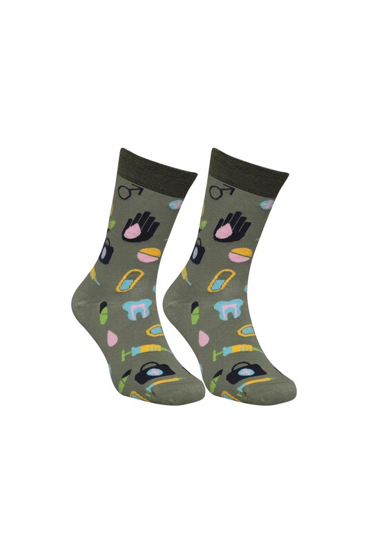 MOZAİK - Desenli Soket Çorap 6500-2 | Yeşil