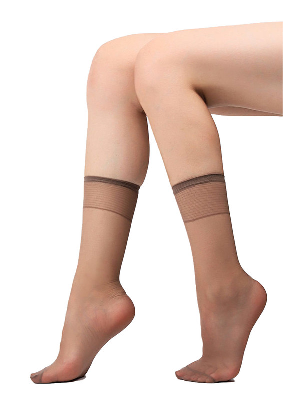 MÜJDE - Müjde Thin Short Socks 007 | Mink