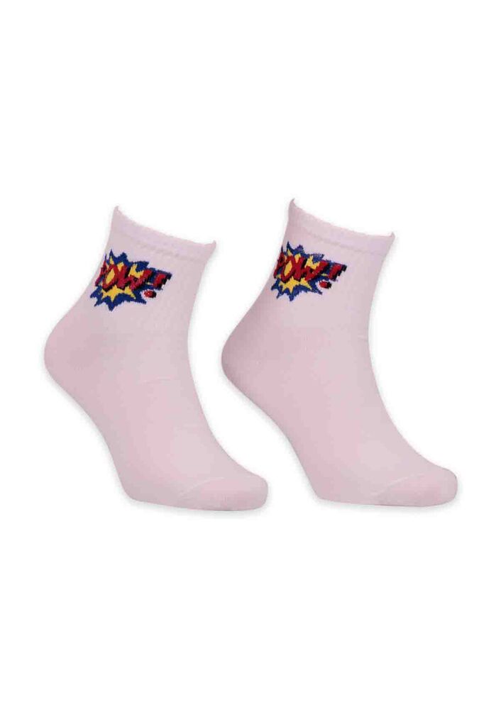 Cartoon Printed Short Socks 00023 | White