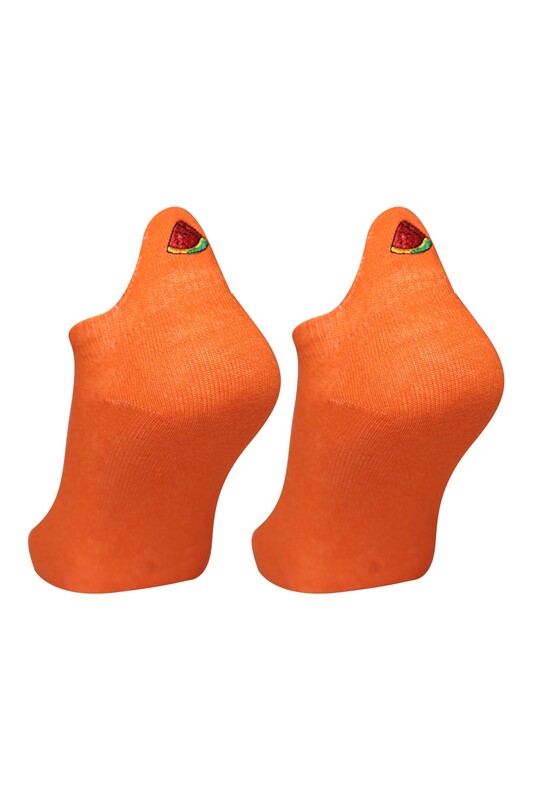 Fruit Printed Woman Short Socks | Orange - Thumbnail