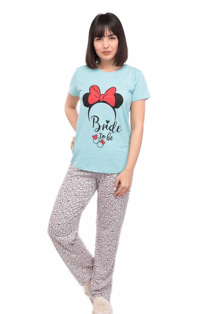 Calimera Printed Short Sleeved Pajama Set | Turquois