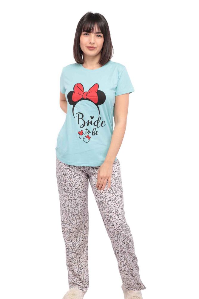 Calimera Printed Short Sleeved Pajama Set | Turquois