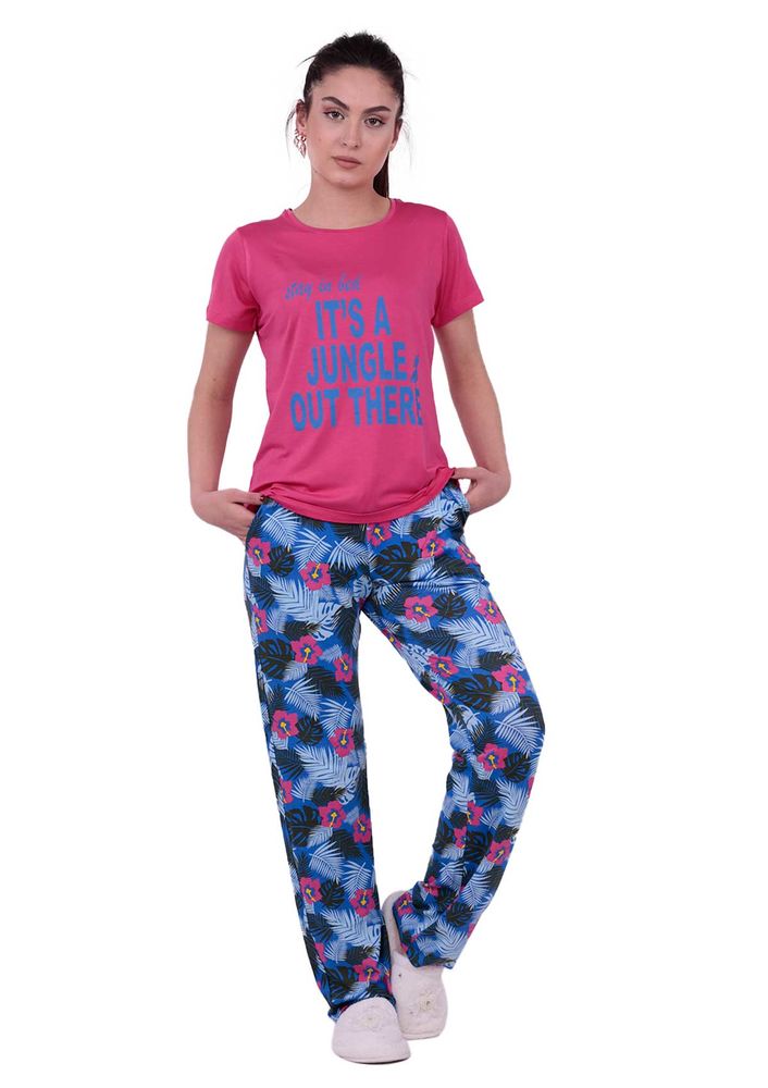 Jiber Flower Printed Woman Pajama Set 3623 | Pink