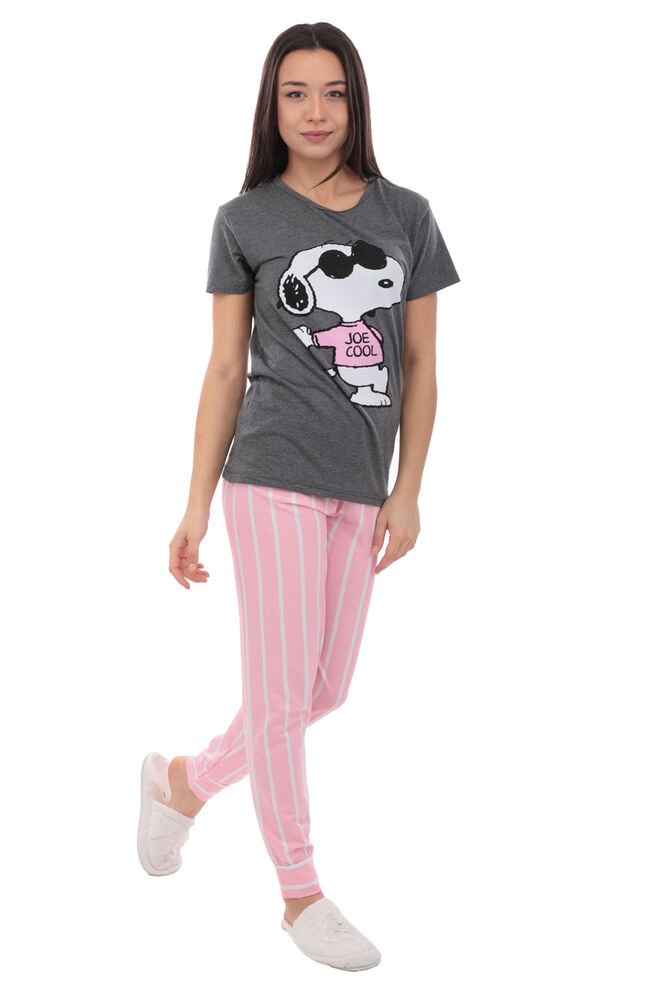 Sude Printed Short Sleeved Pajama Set | Smoky