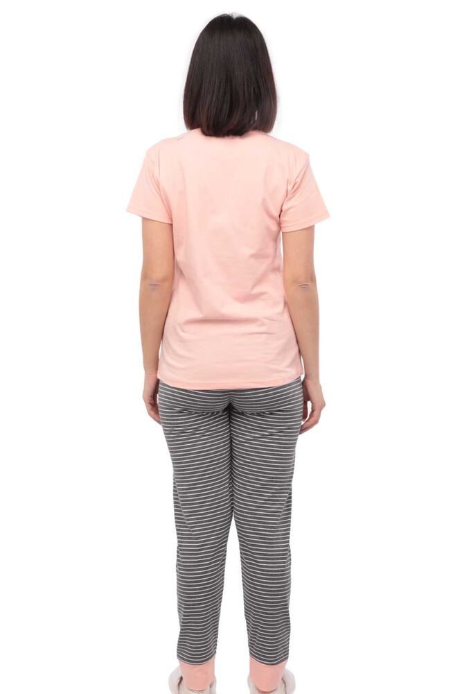 Sude Cat Printed Short Sleeved Pajama Set 2916 | Light Pink